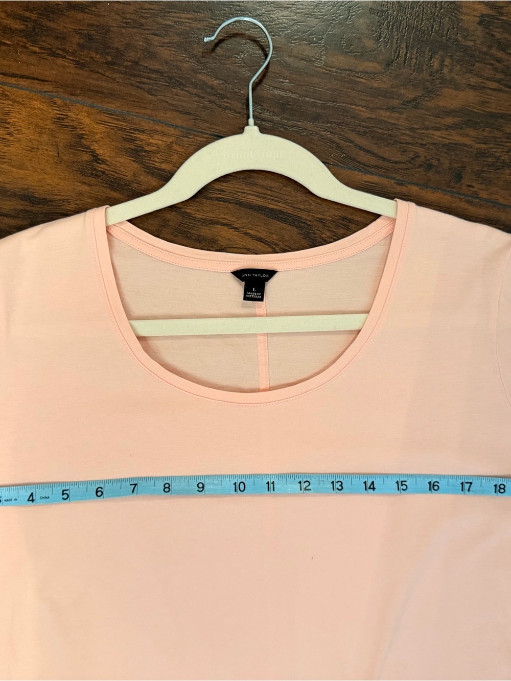 Ann Taylor Pima Cotton Scoop Neck Tee - Light Pink - Picture 3 of 5